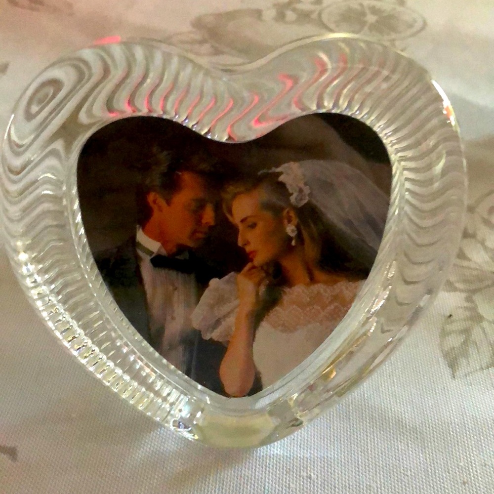 Beautiful glass heart frame.